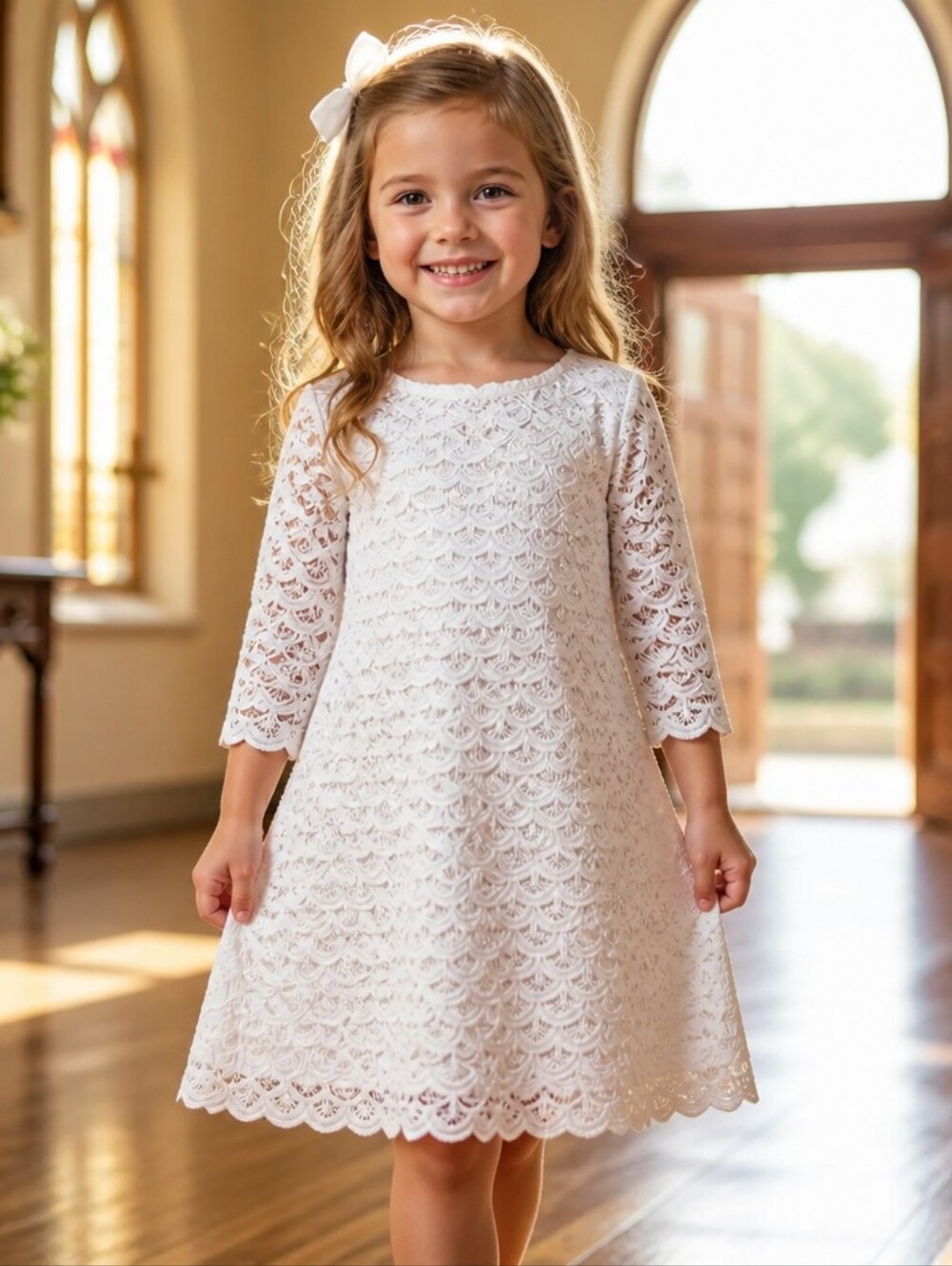 Oshkosh girls dress sz 5t white
